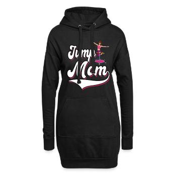Saut mère maman trampoline sport - Sweat-shirt à capuche long Femme - noir - Devant