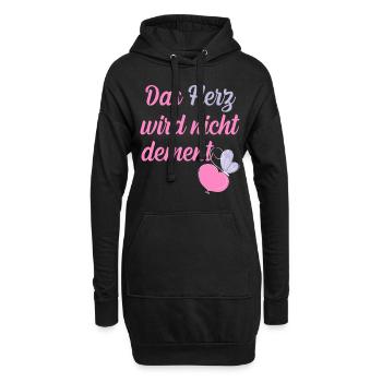 Das Herz wird nicht dement, Demenz, Schmetterling - Hoodie-Kleid - Schwarz - Vorne