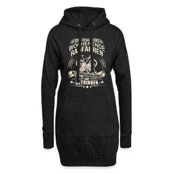 Fahrradtour Fahrradfahrer - Hoodie-Kleid - Schwarz - Vorne