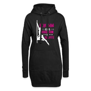 Pole Dance Tänzerin - Superheldin in Shorts - Hoodie-Kleid - Schwarz - Vorne