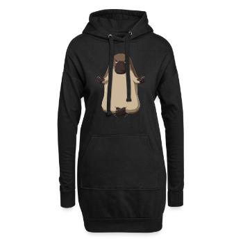 Yoga Schnabeltier - Sweat-shirt à capuche long Femme - noir - Devant