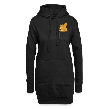 Écureuil dans votre poche Écureuil mignon - Sweat-shirt à capuche long Femme - noir - Devant