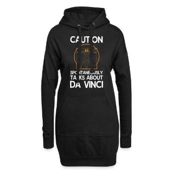 Léonard de Vinci - Sweat-shirt à capuche long Femme - noir - Devant