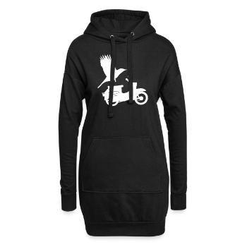 Motorrad Schwalbe - Hoodie-Kleid - Schwarz - Vorne