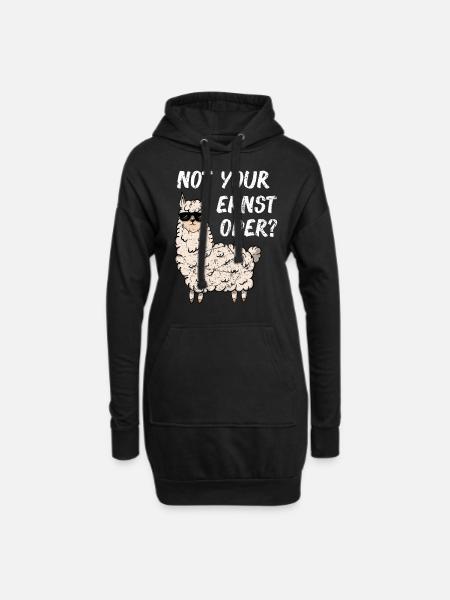 Not your Ernst Lama Lustig Spruch Geschenk Geel - Hoodie-Kleid - Schwarz