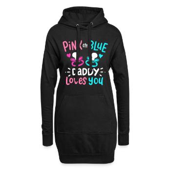 Gender Reveal Daddy Dad - Hoodie-Kleid - Schwarz - Vorne