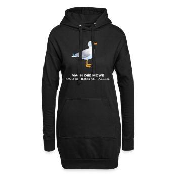 Mach die Möwe und scheiss auf alles - Hoodie-Kleid - Schwarz - Vorne