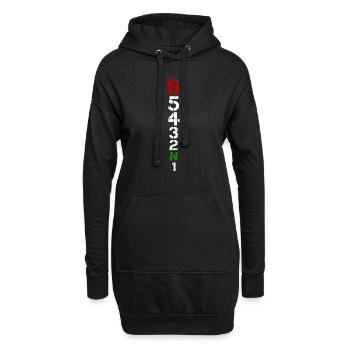Motorrad Gangschaltung 1N23456 Herzschlag EKG Puls - Hoodie-Kleid - Schwarz - Vorne