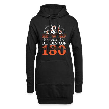Ein Wurf und ich bin auf 180 - Dart Darts Darten - Hoodie-Kleid - Schwarz - Vorne
