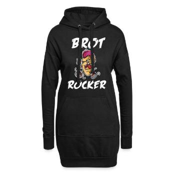 Brot Rocker Bäcker Rock'n' Roll Bäckerei - Hoodie-Kleid - Schwarz - Vorne