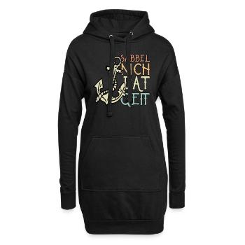 Sabbel Nich Dat Geit - Vintage Anker Motiv - Hoodie-Kleid - Schwarz - Vorne