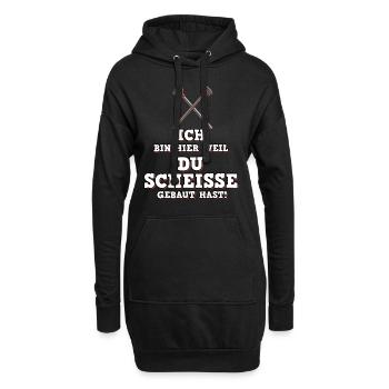 Sanitär Abwasser Pömpel Klempner - Hoodie-Kleid - Schwarz - Vorne