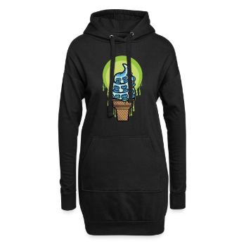 Tentakel Ice Cream Eis Tintenfisch Oktopus - Hoodie-Kleid - Schwarz - Vorne