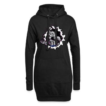 Nashorn Muskeln Fitness Bodybuiling Gewichtheben - Hoodie-Kleid - Schwarz - Vorne