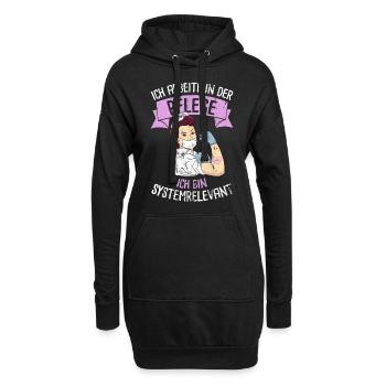 Ich Arbiete In Der Pflege Pflegekraft - Hoodie-Kleid - Schwarz - Vorne