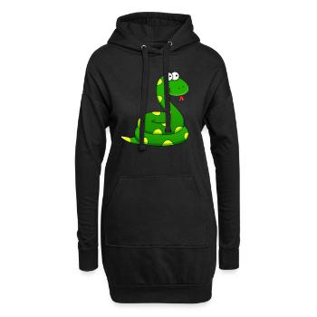 Schlange - Hoodie-Kleid - Schwarz - Vorne