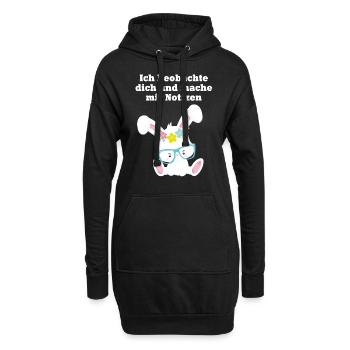 Hase Kaninchen Spruch Lustig Geschenk - Hoodie-Kleid - Schwarz - Vorne