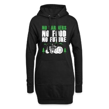 Pas d'agriculteurs, pas de nourriture, pas de futur tracteur agricole - Sweat-shirt à capuche long Femme - noir - Devant