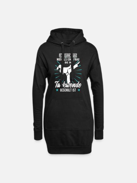 Taekwondo - Für starke Mädchen und Frauen - Hoodie-Kleid - Schwarz