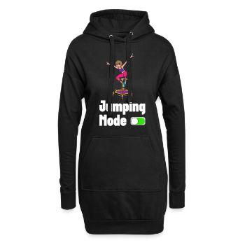 Saut trampoline jumpstyle hopping sport - Sweat-shirt à capuche long Femme - noir - Devant