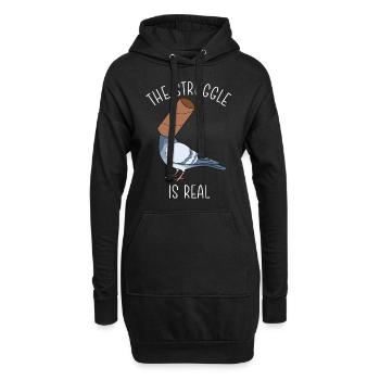 The Struggle Is Real Shirt Pigeons élevage de pigeons - Sweat-shirt à capuche long Femme - noir - Devant