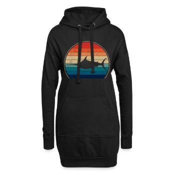 Schwertfisch - Hoodie-Kleid - Schwarz - Vorne