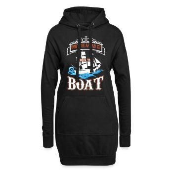 Boot Spruch Angst vor Wellen - Hoodie-Kleid - Schwarz - Vorne