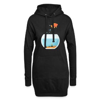 Aquarium aquariophile poisson cadeau marin - Sweat-shirt à capuche long Femme - noir - Devant