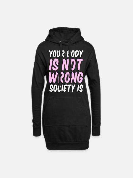 Body Positivity Curvy Plus Size Geschenk - Hoodie-Kleid - Schwarz