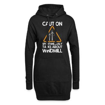 Moulin à vent - Sweat-shirt à capuche long Femme - noir - Devant
