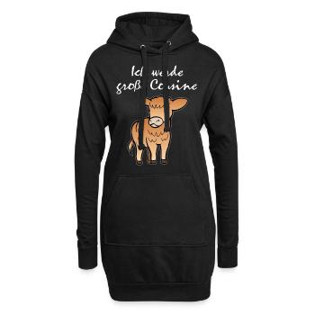 Ich Werde Große Cousine Geschenk Kalb Kuh - Hoodie-Kleid - Schwarz - Vorne