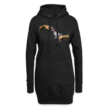 Michelangelo création pigeon pigeon élevage art - Sweat-shirt à capuche long Femme - noir - Devant