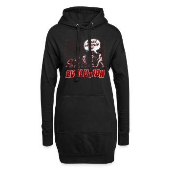 Evolution Mensch Lustig - Hoodie-Kleid - Schwarz - Vorne