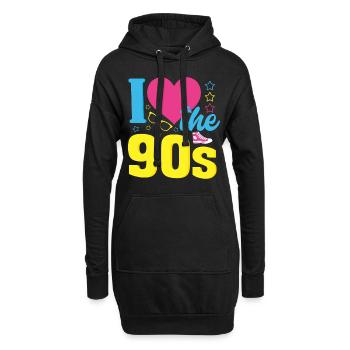 I Love The 90s Shirt - Hoodie-Kleid - Schwarz - Vorne
