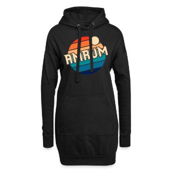 Amrum Retro Nordsee Vintage Insel Logo - Hoodie-Kleid - Schwarz - Vorne