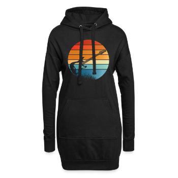 Guitariste - Sweat-shirt à capuche long Femme - noir - Devant