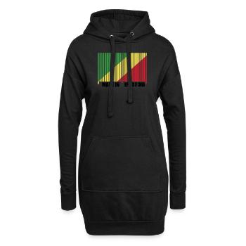 Fabriqué en République du Congo - Sweat-shirt à capuche long Femme - noir - Devant