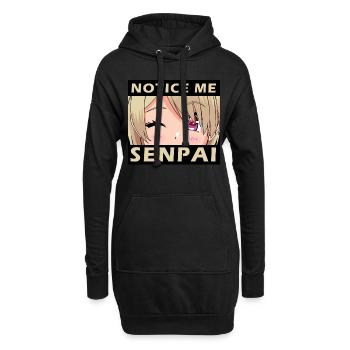 Notice Me Senpai - japanische Anime Manga Designs - Hoodie-Kleid - Schwarz - Vorne