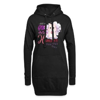 Hamster Tier Käfig - Hoodie-Kleid - Schwarz - Vorne