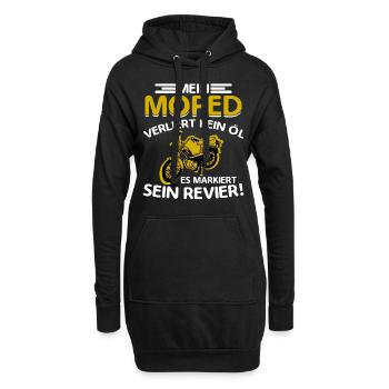 Mofa Moped Motorrad Roller Geschenkidee - Hoodie-Kleid - Schwarz - Vorne