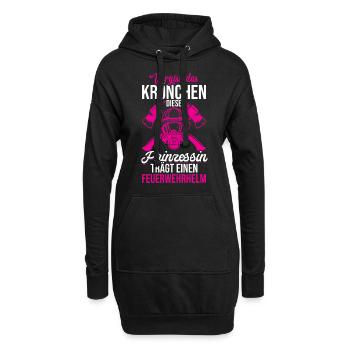 Vergiss Krönchen Prinzessin Feuerwehrfrau Geschenk - Hoodie-Kleid - Schwarz - Vorne