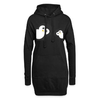 Pinguin - Hoodie-Kleid - Schwarz - Vorne