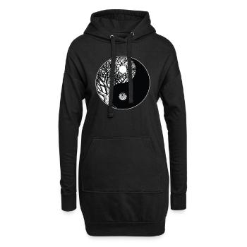 Ying Yang Méditation Relax Yoga Yogi - Sweat-shirt à capuche long Femme - noir - Devant