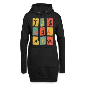 Volleyball Retro Vintage - Hoodie-Kleid - Schwarz - Vorne