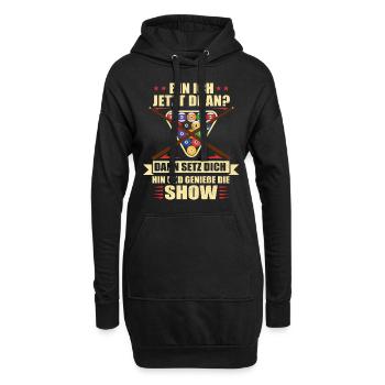 Billard - Bin ich jetzt dran? Dann setz dich hin - Hoodie-Kleid - Schwarz - Vorne
