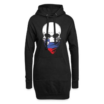 Dia De Los Muertos - Slovenia Skull - Hoodie-Kleid - Schwarz - Vorne