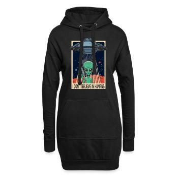 Alien UFO Außerirdisch Menschheit Lustig Geschenk - Hoodie-Kleid - Schwarz - Vorne