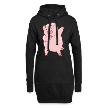 Dabbing Pig Dabbendes Porc ferme enfants - Sweat-shirt à capuche long Femme - noir - Devant