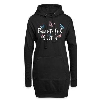 Beautiful Sister Schwester Geschenk Schönheit - Hoodie-Kleid - Schwarz - Vorne