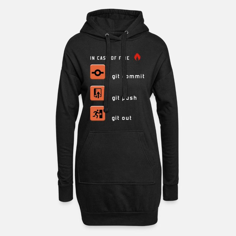 Git Commit Git Push Git Out - Hoodie-Kleid - Schwarz